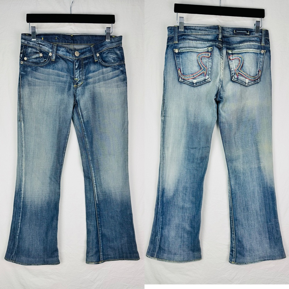 Rock & Republic Roth Addict Wash Rainbow Blue Jeans 28 SHORT